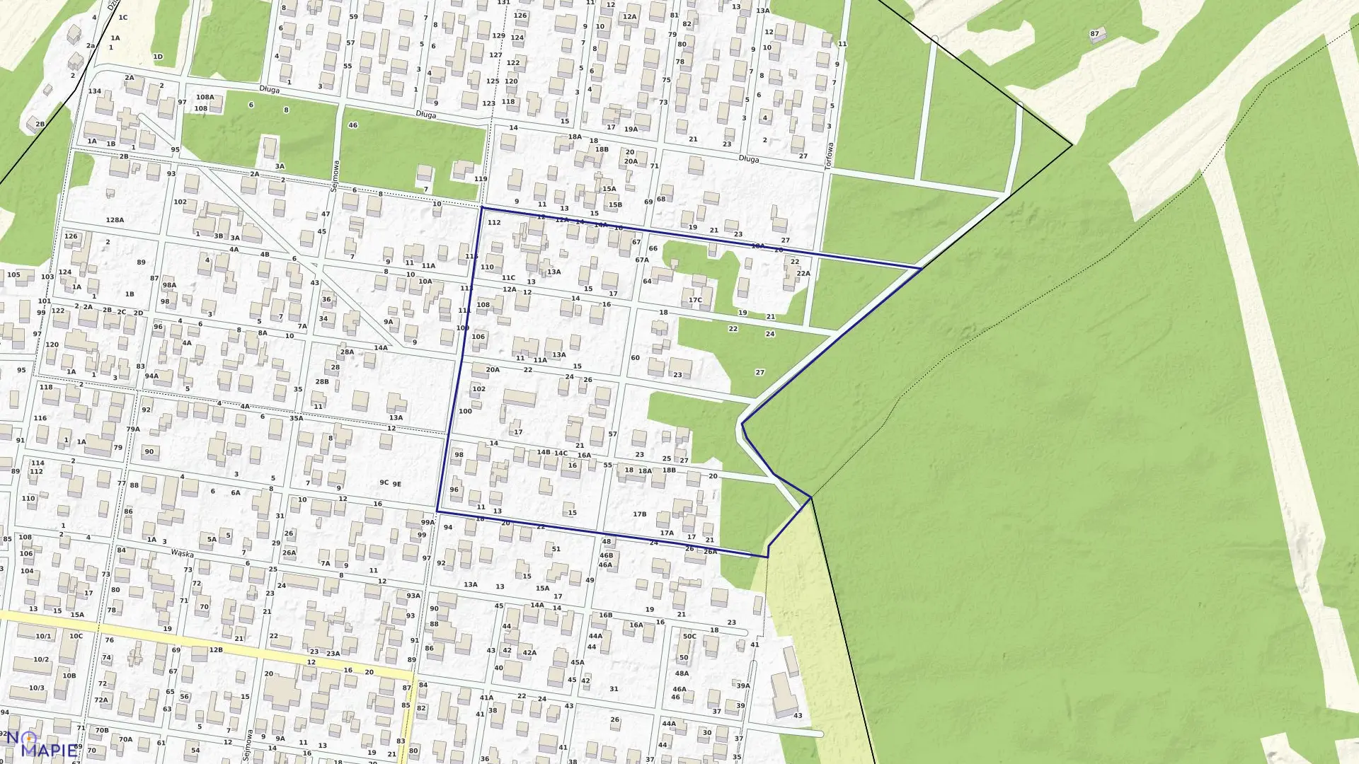 Mapa obrębu 12 w mieście Sulejówek