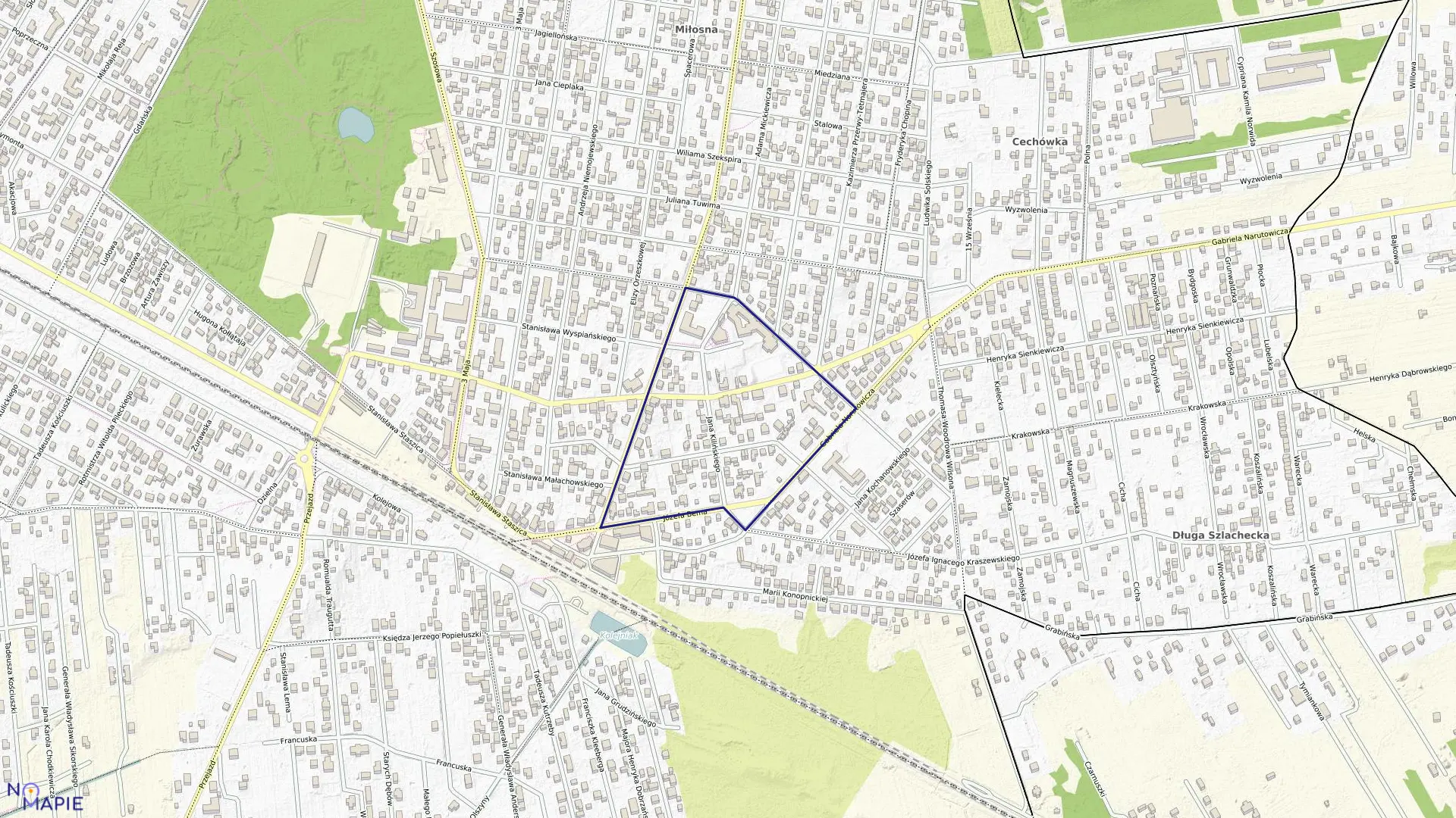 Mapa obrębu 22 w mieście Sulejówek