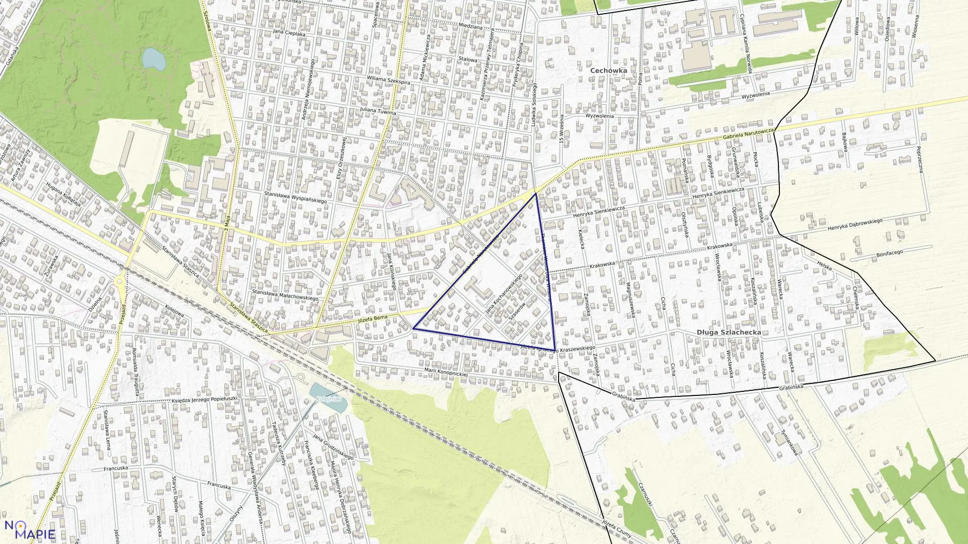 Mapa obrębu 23 w mieście Sulejówek