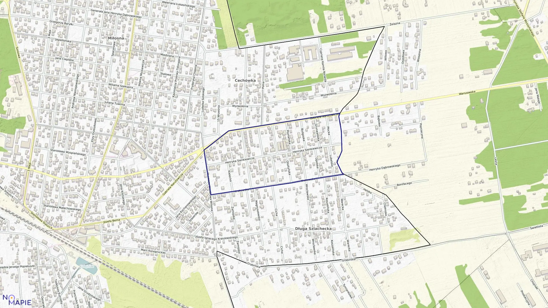 Mapa obrębu 24 w mieście Sulejówek