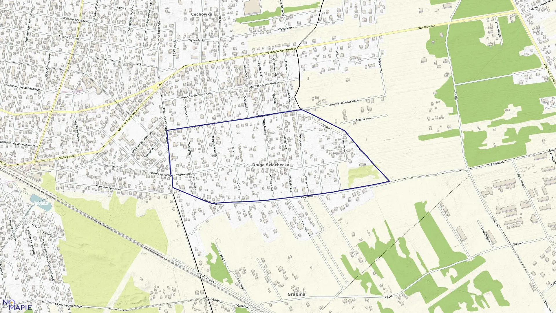 Mapa obrębu 25 w mieście Sulejówek