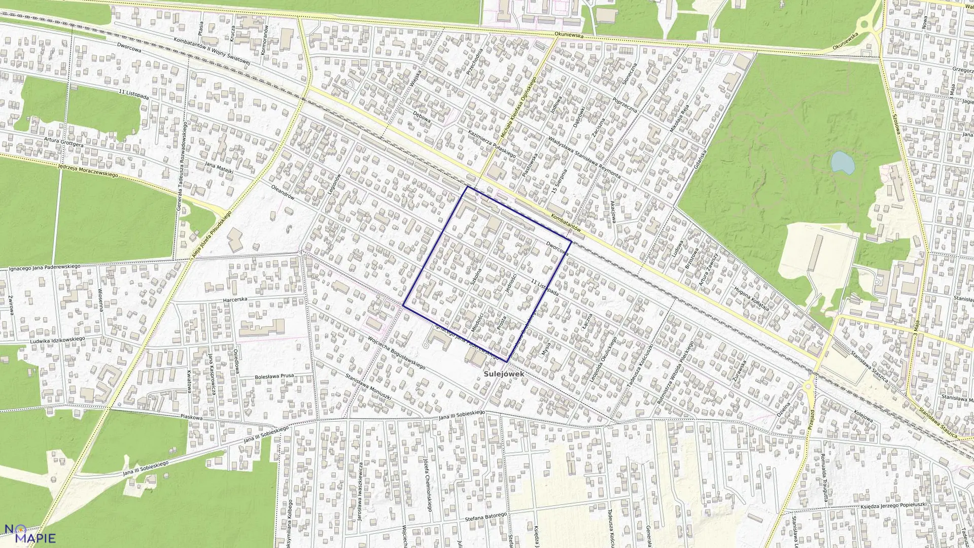 Mapa obrębu 32 w mieście Sulejówek