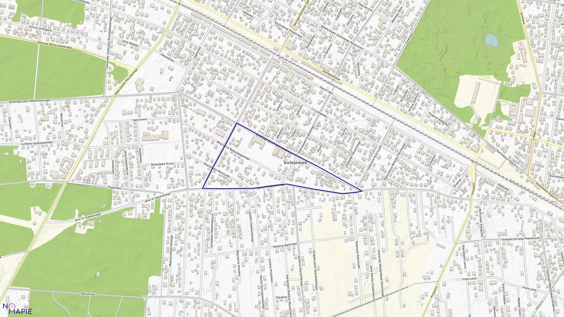 Mapa obrębu 45 w mieście Sulejówek