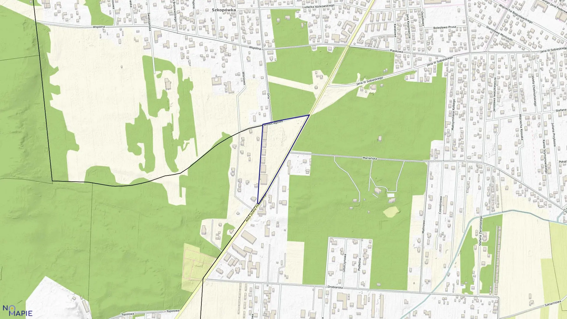 Mapa obrębu 47 w mieście Sulejówek