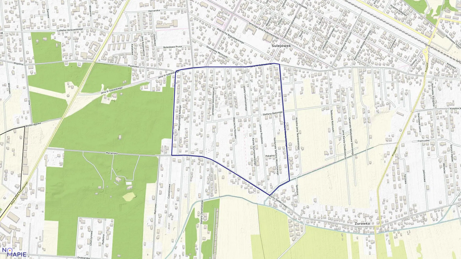 Mapa obrębu 49 w mieście Sulejówek