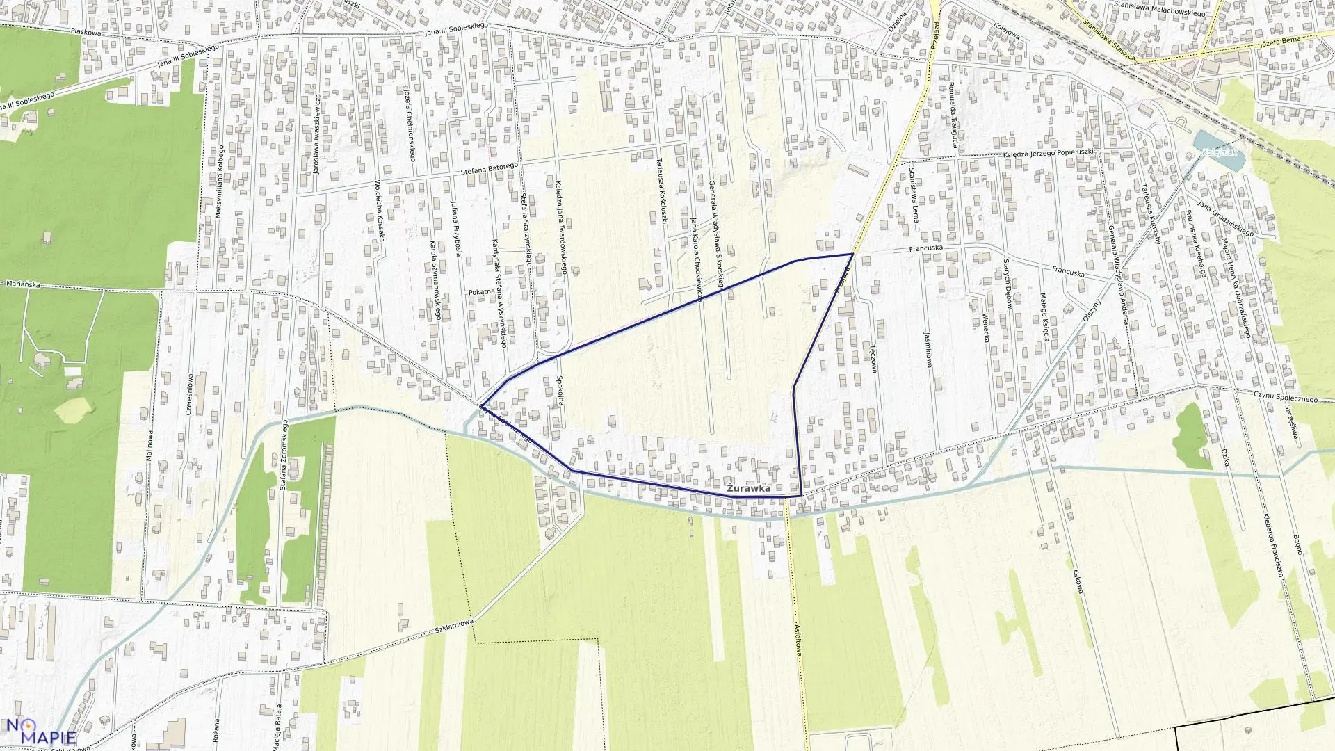 Mapa obrębu 51 w mieście Sulejówek