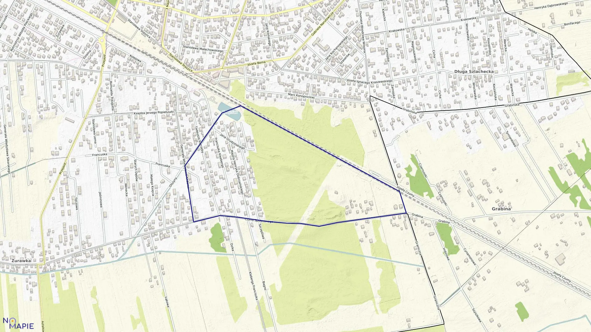 Mapa obrębu 53 w mieście Sulejówek