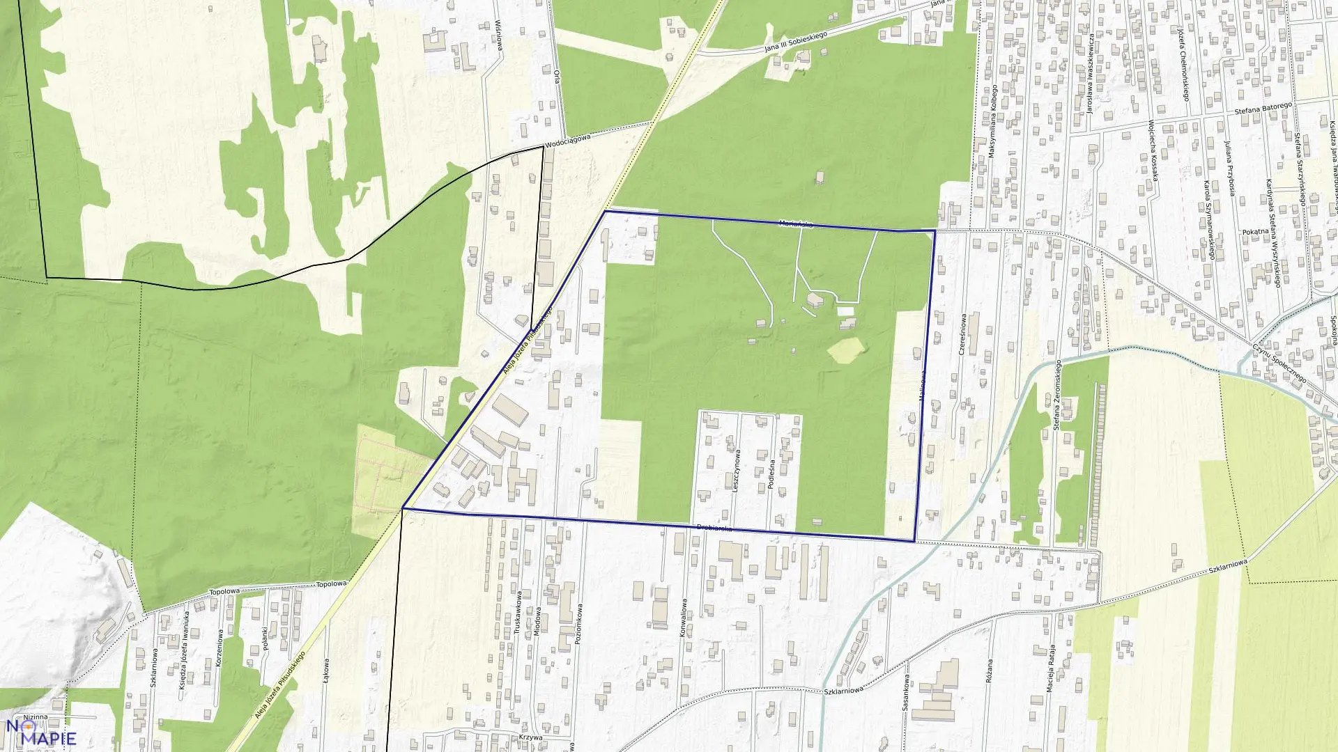 Mapa obrębu 54 w mieście Sulejówek