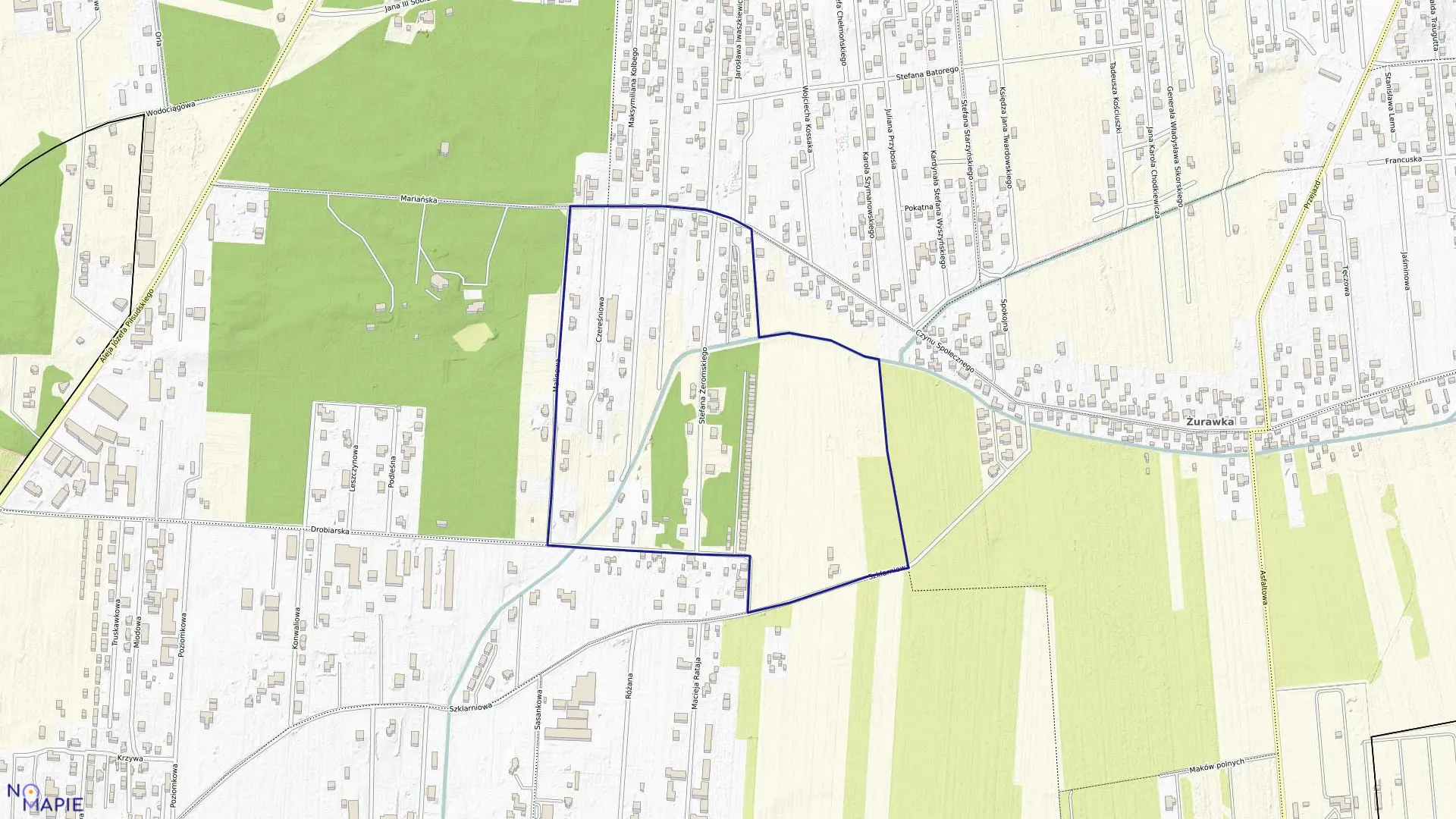 Mapa obrębu 55 w mieście Sulejówek