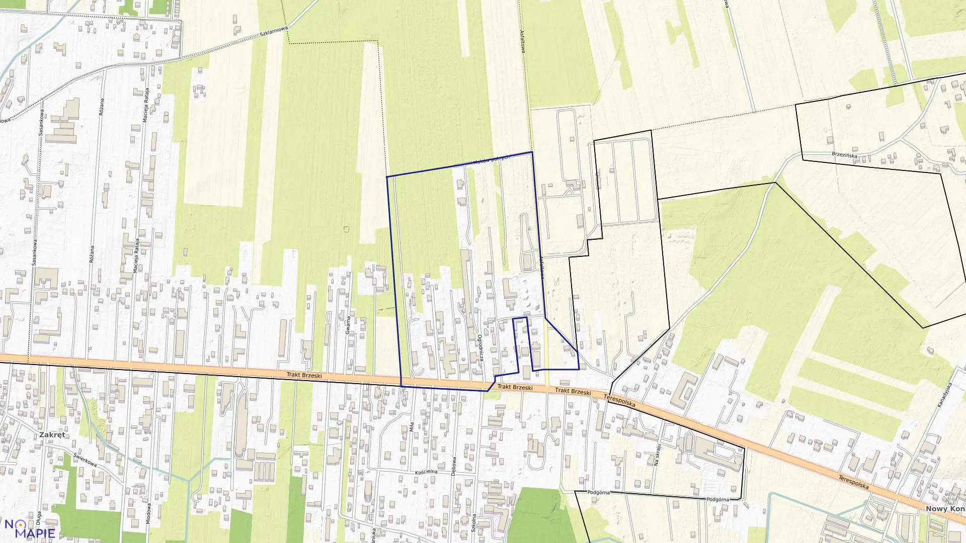 Mapa obrębu 59 w mieście Sulejówek