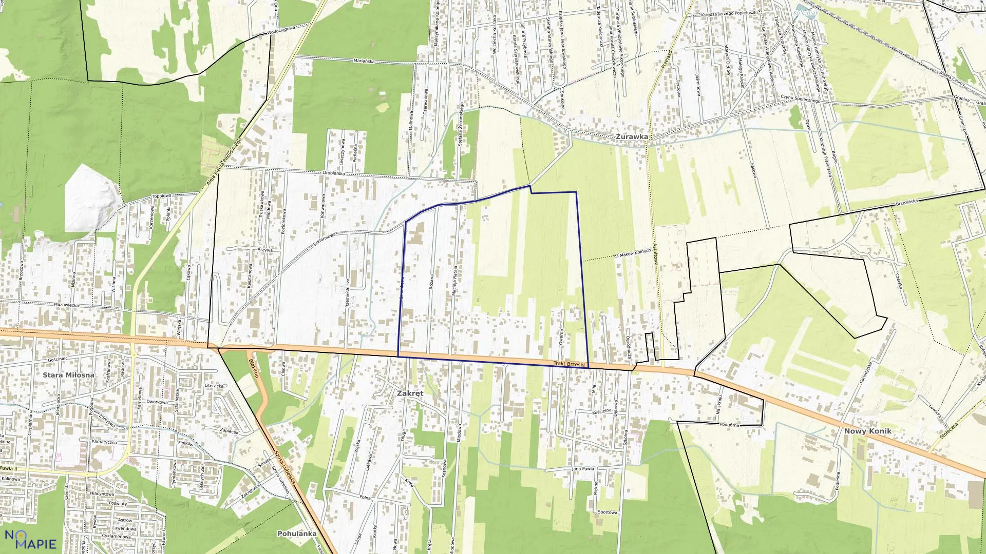 Mapa obrębu 63 w mieście Sulejówek